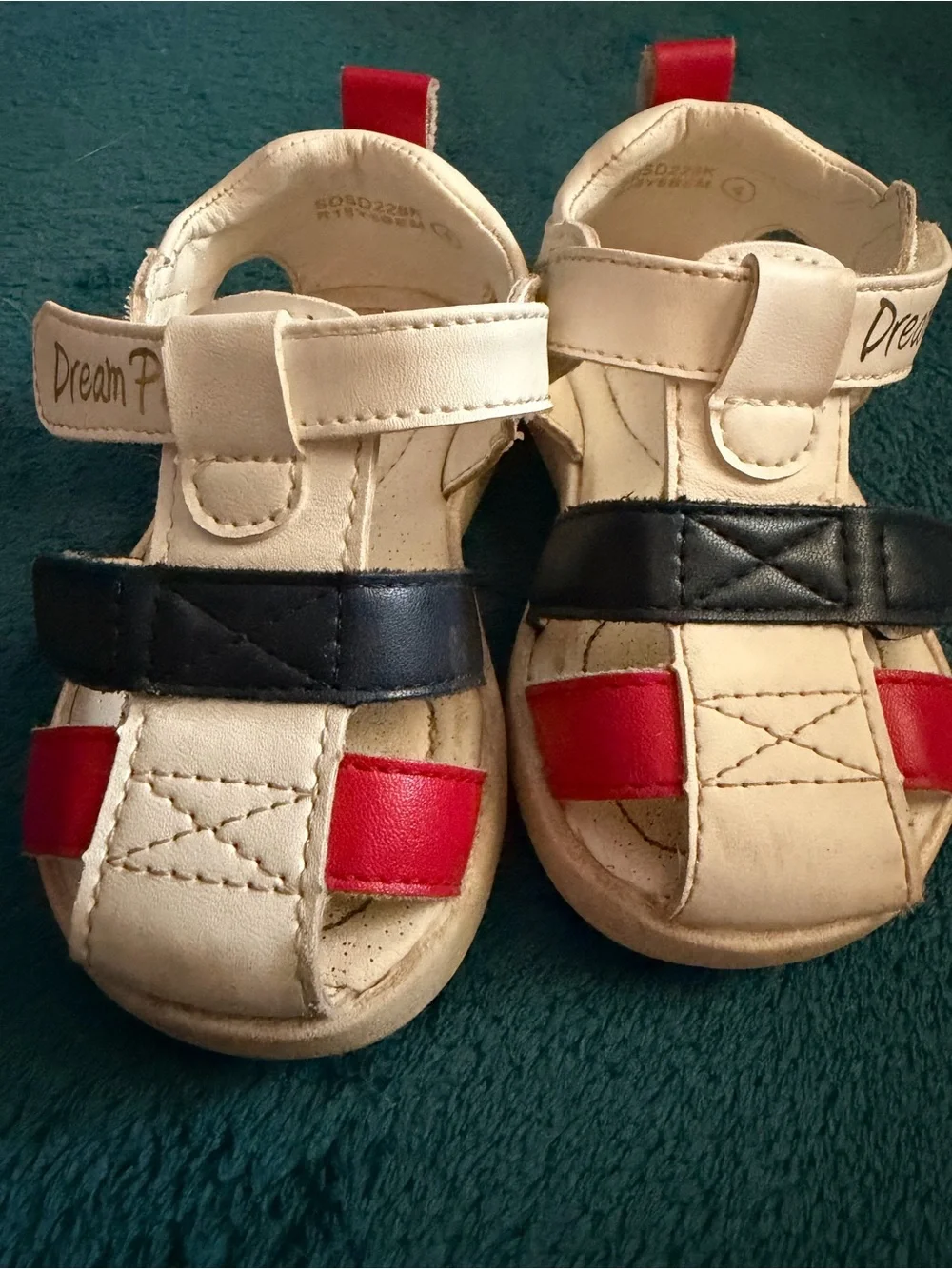 Dream Pairs White, Blue & Red Baby Walker Sandals